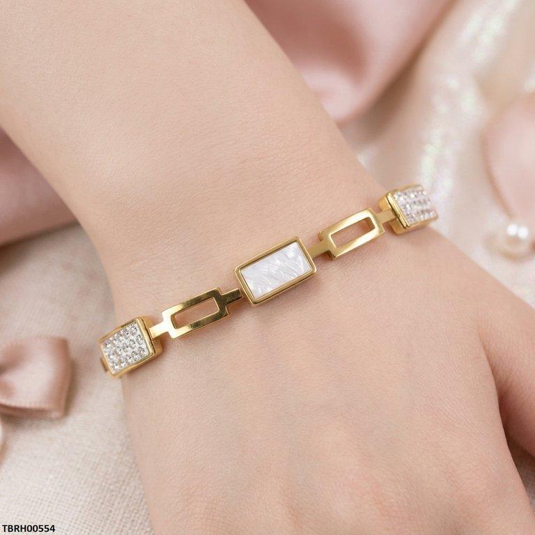 Rectangle Stone Stainless Steel Bracelet Adjustable