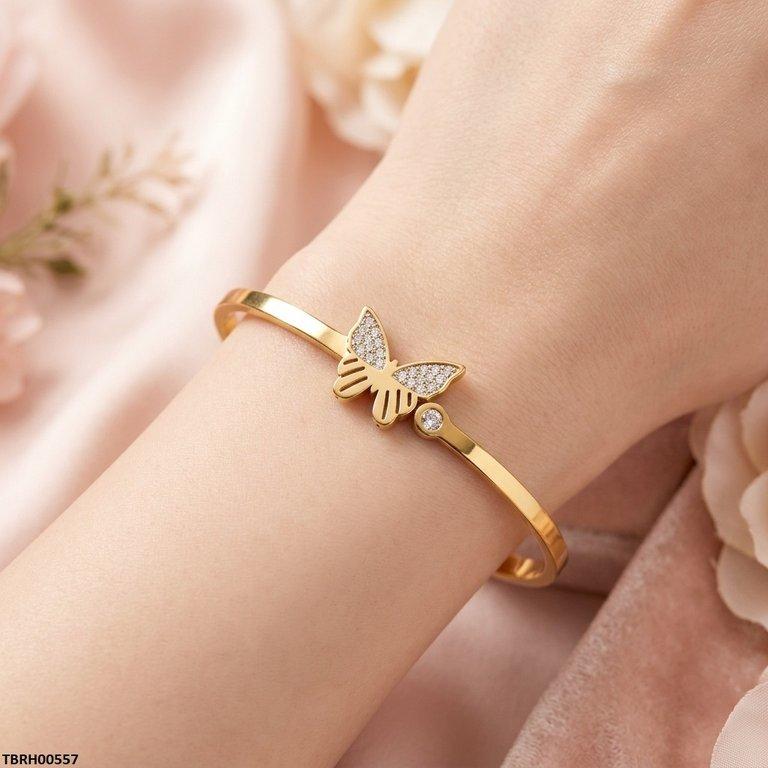 Butterfly Stone Stainless Steel Bracelet Adjustable