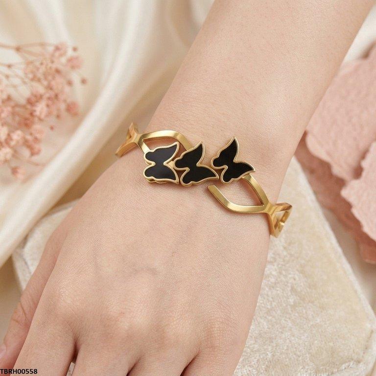 Triple Butterfly Stainless Steel Bracelet Adjustable