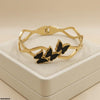 Triple Butterfly Stainless Steel Bracelet Adjustable
