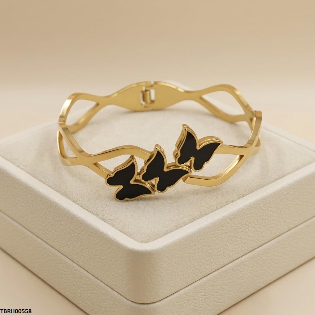 Triple Butterfly Stainless Steel Bracelet Adjustable