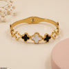Round Clover Stainless Steel Bracelet Adjustable