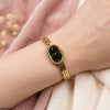 Clock Stainless Steel Bracelet Adjustable