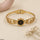 Round Clock Stainless Steel Bracelet Adjustable
