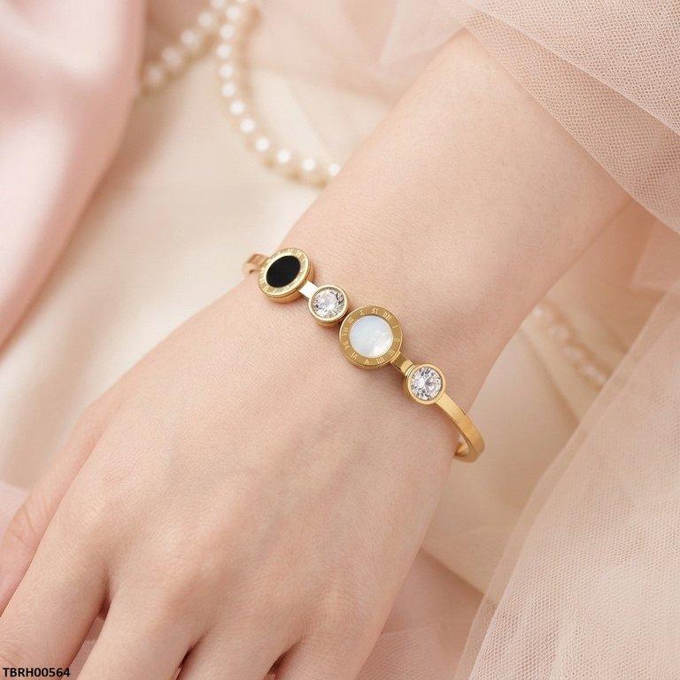 Round Stone Stainless Steel Bracelet Adjustable
