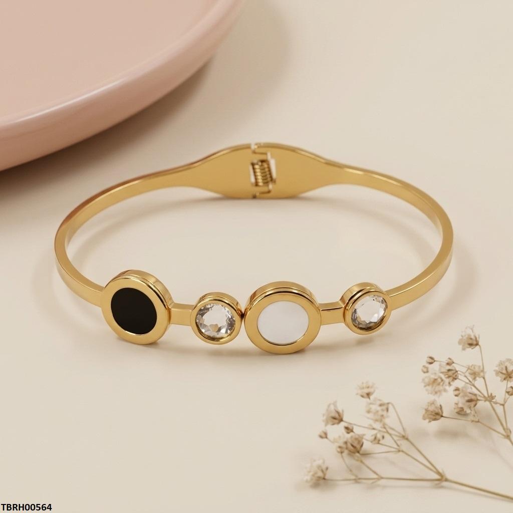 Round Stone Stainless Steel Bracelet Adjustable