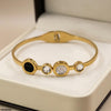 Round Stone Stainless Steel Bracelet Adjustable