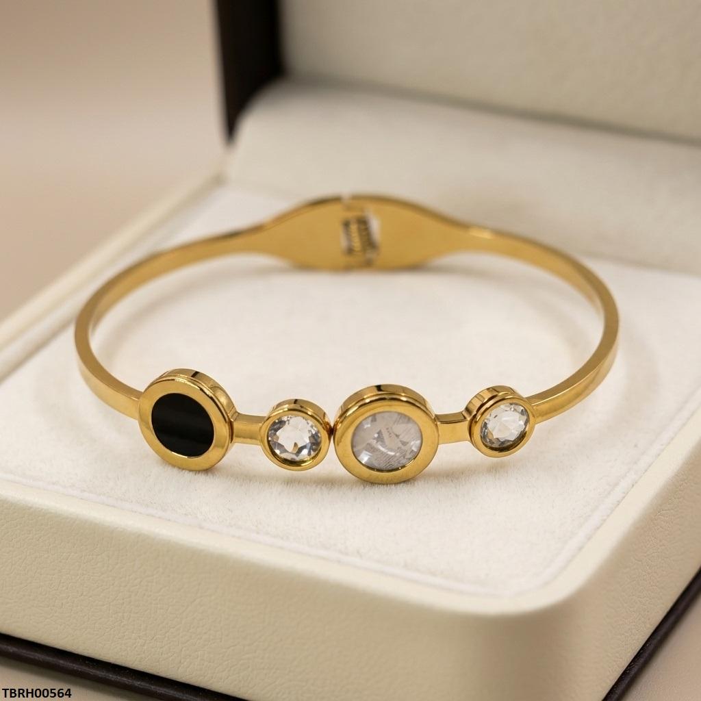 Round Stone Stainless Steel Bracelet Adjustable