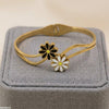 Double Flower Stainless Steel Bracelet Adjustable