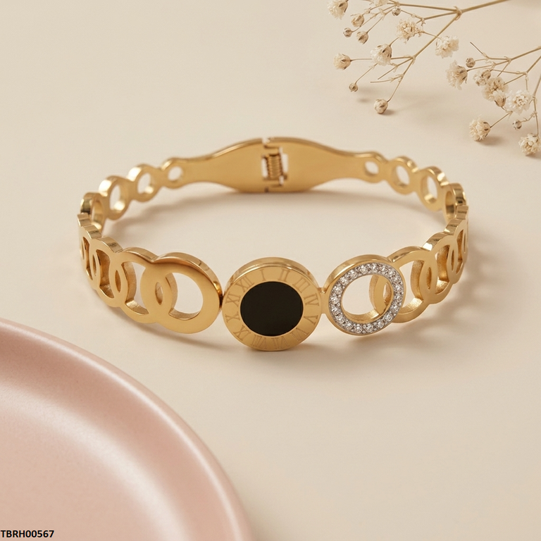 Round Stainless Steel Bracelet Adjustable