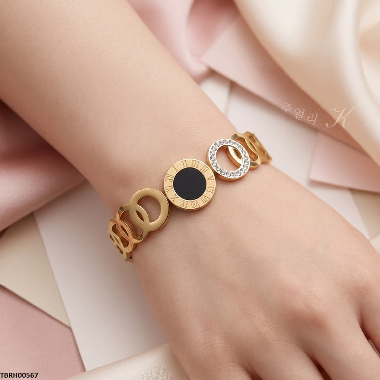 Round Stainless Steel Bracelet Adjustable