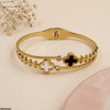 Clover Leaf Stainless Steel Bracelet Adjustable