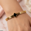 Clover Stainless Steel Bracelet Adjustable