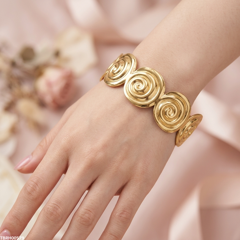 Spiral Design Stainless Steel Bracelet Adjustable
