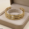 Multi Layer Link Stainless Steel Cuff Bracelet Adjustable