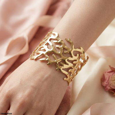 Tree Design Stainless Steel Cuff Bracelet Adjustable