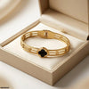 Stainless Steel Round Clover Bracelet