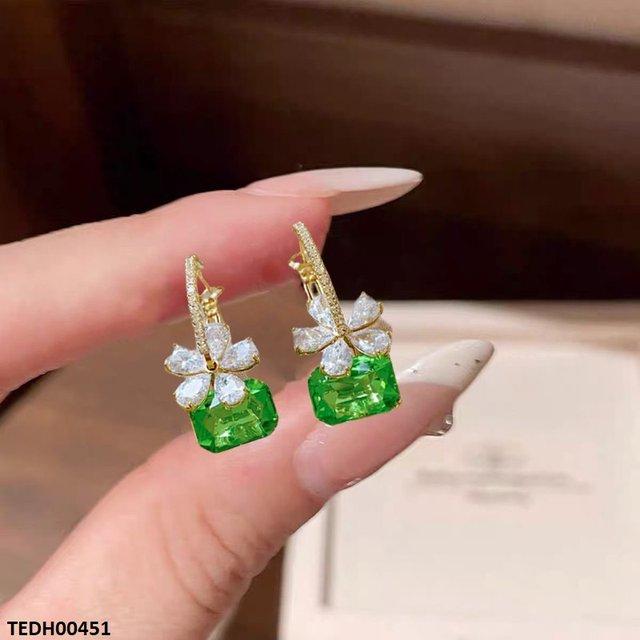 Rectangle Flower Earrings