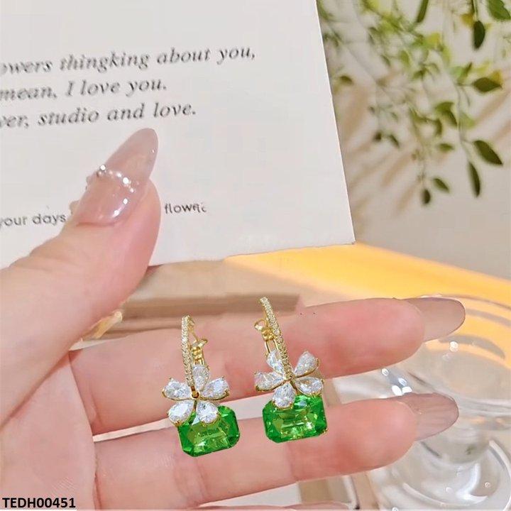 Rectangle Flower Earrings