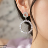 Double Round Drop Zircon Earrings