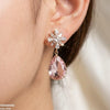 Flower/Tear Drop Zircon Earrings