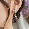 Flower/Tear Drop Zircon Earrings
