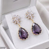 Flower/Tear Drop Zircon Earrings
