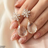 Flower/Tear Drop Zircon Earrings