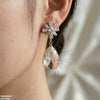 Flower/Tear Drop Zircon Earrings