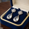 Flower/Tear Drop Zircon Earrings