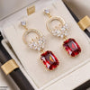 Butterfly/Rectangle Drop Zircon Earrings
