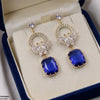 Butterfly/Rectangle Drop Zircon Earrings