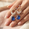 Butterfly/Rectangle Drop Zircon Earrings