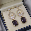 Butterfly/Rectangle Drop Zircon Earrings