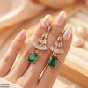 Rectangle Drop Zircon Earrings