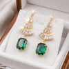 Rectangle Drop Zircon Earrings