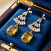 Rectangle Drop Zircon Earrings