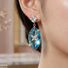 Square/Marquise Drop Zircon Earrings