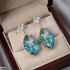 Square/Marquise Drop Zircon Earrings