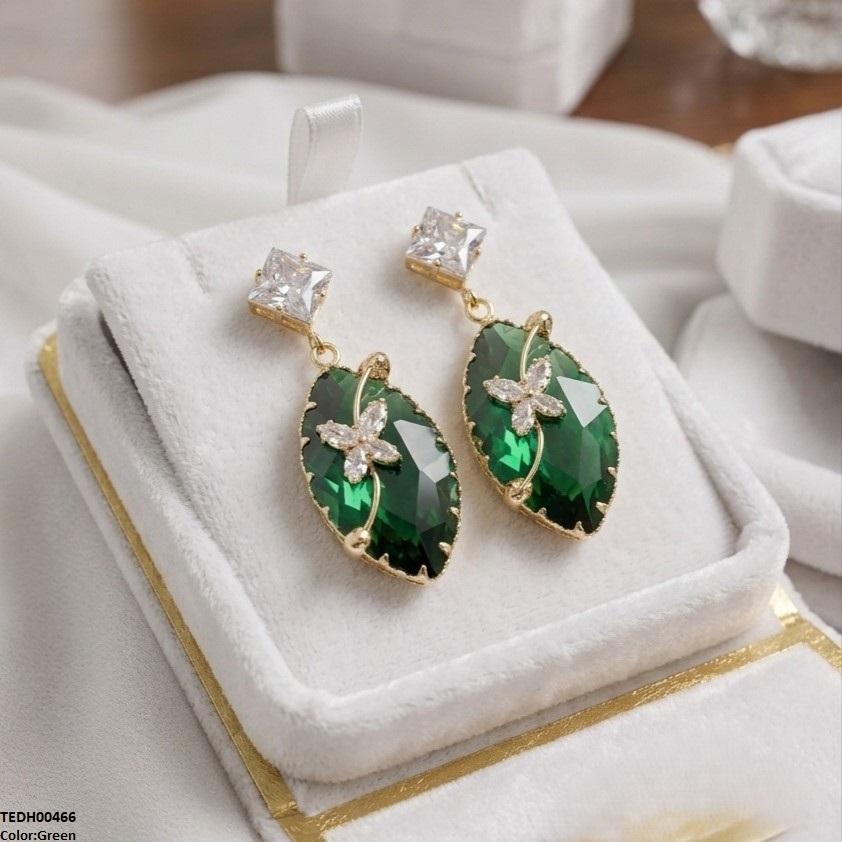 Square/Marquise Drop Zircon Earrings