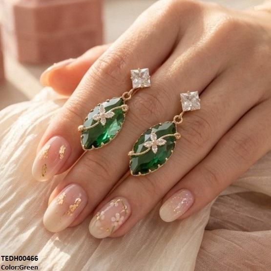 Square/Marquise Drop Zircon Earrings