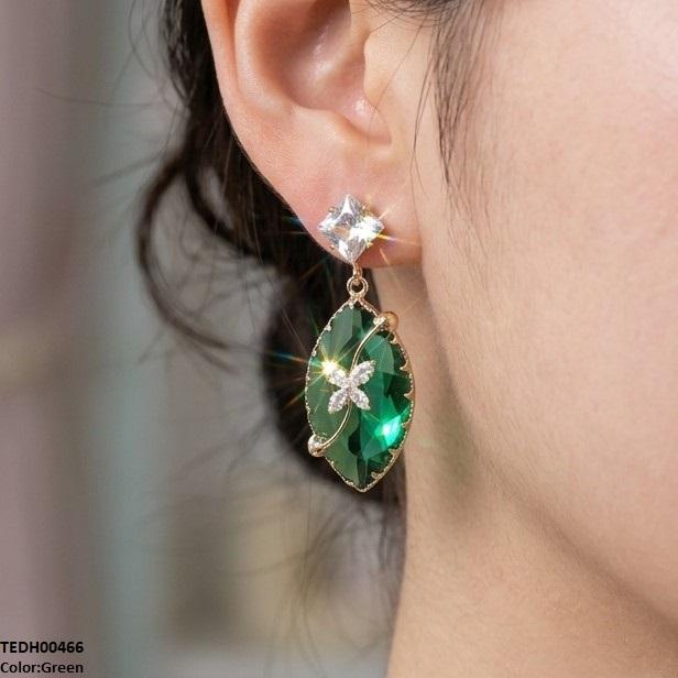Square/Marquise Drop Zircon Earrings