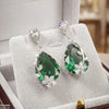 Flower/Double Tear Drop Zircon Earrings