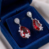 Flower/Double Tear Drop Zircon Earrings