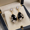 Flower/Double Tear Drop Zircon Earrings