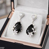 Flower/Double Tear Drop Zircon Earrings