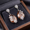 Flower/Double Tear Drop Zircon Earrings