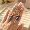 Flower/Tear Drop Zircon Earrings