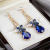 Flower/Tear Drop Zircon Earrings