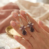 Flower/Tear Drop Zircon Earrings
